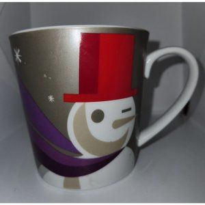 Starbucks 2011 Snowman Red Hat Purple Scarf Cold Outside Coffee Mug Cup 16 oz.